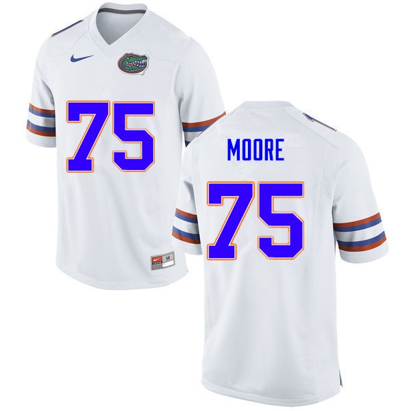 Men #75 T.J. Moore Florida Gators College Football Jerseys White